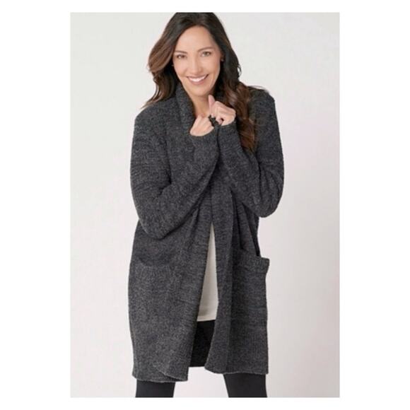 Barefoot Dreams CozyChic Lite Open Front Cardigan S Grey - Picture 1 of 7